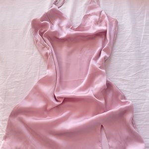 Pink Satin Medusa Dress